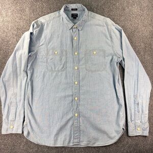 J.Crew Classic Chambray Button-Down Shirt Long Sleeve Size L 100% Cotton